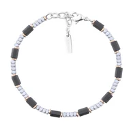 Bransolety męskie - Bransoletka męska srebro czarne hematyty - miniaturka - grafika 1