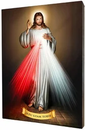 Jezus Miłosierny - obraz religijny na desce lipowej - Ikony i obrazy sakralne - miniaturka - grafika 1