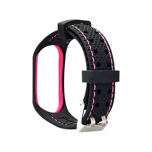 Opaska / Pasek Lifestyle Braders do Xiaomi Mi Band 7 czarno-różowa - Smartband - miniaturka - grafika 3