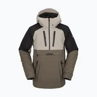 Kurtki narciarskie - Kurtka snowboardowa męska Volcom Brighton Pullover brązowo-czarna G0652315 s - miniaturka - grafika 1