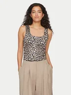 Koszulki i topy damskie - Vila Top Kenza 14106850 Brązowy Slim Fit - miniaturka - grafika 1