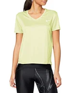Koszulki i topy damskie - Nike W Nk Miler Top Vneck T-shirt damski żółty Limelight/(Reflective Silv) S - miniaturka - grafika 1