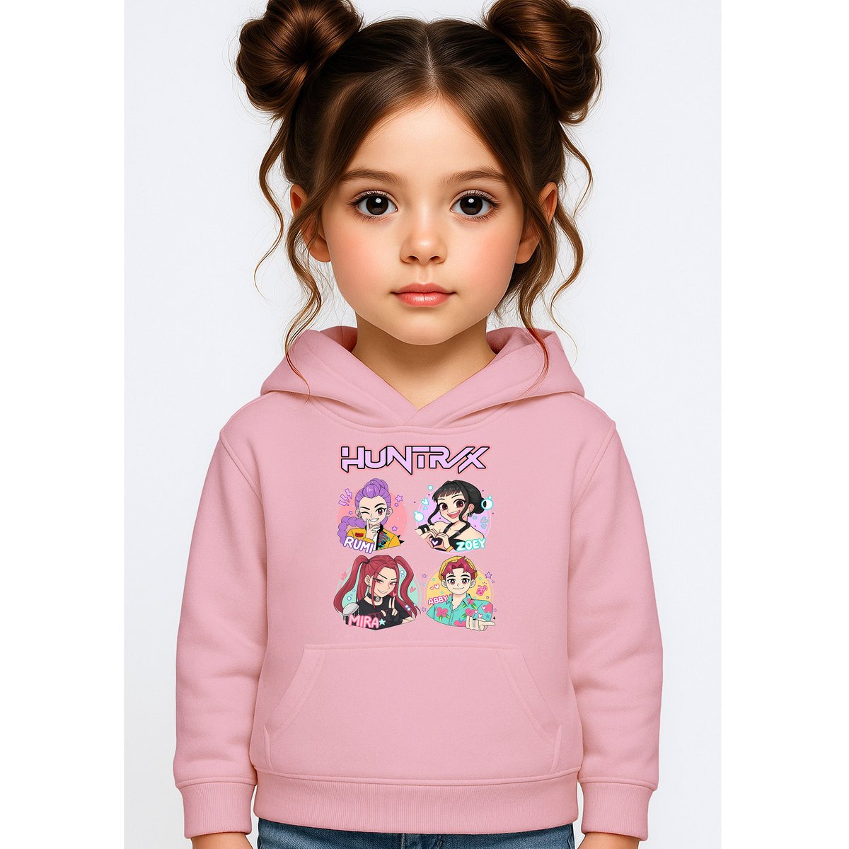 BLUZA DZIECIĘCA K-POPOWE ŁOWCZYNIE DEMONÓW HUNTRIX 134-140 Z KAPTUREM