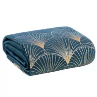 Narzuty - Eurofirany Euro Firany Narzuta Velvet Lotos1 170 x 210 Turkus+Złoty 1224509 - miniaturka - grafika 1