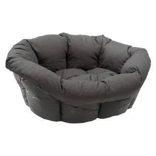 - 8: Ferplast Siesta Deluxe, biały kosz z poduszką w kolorze antracytu;  dł. x szer. x wys.: 85 x 62 x 28,5 cm| Dostawa i zwrot GRATIS! - Legowiska dla psów - miniaturka - grafika 1