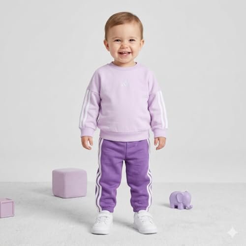 adidas uniseks-baby ESSENTIALS JOGGER, ice lavender/white, 6-9 Months