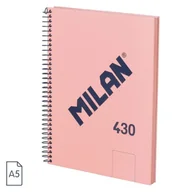 Zeszyty szkolne - ZESZYT NOTES NA SPIRALI-A4 MILAN GŁADKI 80 KARTEK SERIA 1918 RÓŻOWY - miniaturka - grafika 1