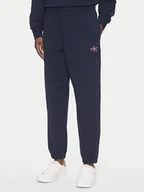 Spodnie sportowe damskie - Calvin Klein Jeans Spodnie dresowe Monologo LV047B235G Granatowy Regular Fit - miniaturka - grafika 1