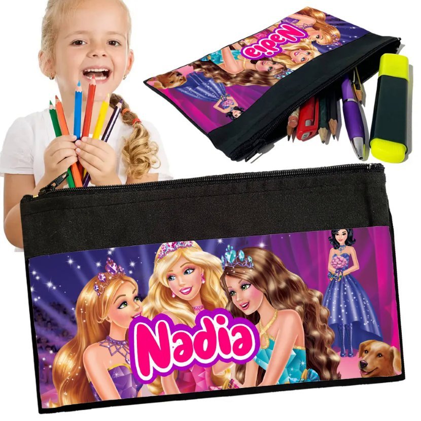 Personalizowany Piórnik LALKA BARBIE - Saszetka Nadruk imienia Prezent