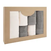 Ręczniki - Zestaw 6 ręczników Solano Krem + Jasny Popiel Darymex - miniaturka - grafika 1