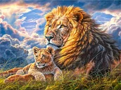 Dekoratorstwo - Haft Diamentowy Król Lew 40x50 - miniaturka - grafika 1