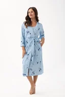 Szlafroki damskie - Szlafrok damski LUNA kod 376 niebieski w kwiaty L - miniaturka - grafika 1