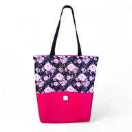 Torebki damskie - Torba shopper na zakupy wodoodporna shopperka torba na ramię kwiaty róże - miniaturka - grafika 1