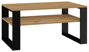 Ława Kawowa Czarny Do Narożnika Dąb Artisan + P4-B26 - Ławy i stoliki kawowe - miniaturka - grafika 1