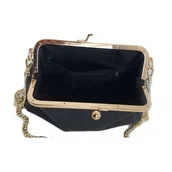 Torebki damskie - Włoska kopertówka listonoszka biglówka Vera Pelle złote okucia łańcuszek LKB35N - miniaturka - grafika 1