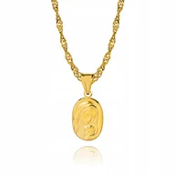 Biżuteria dla dzieci - Złoty łańcuszek srebro Medalik Matka Boska 55 cm DEDYKACJA S3M29 - miniaturka - grafika 1