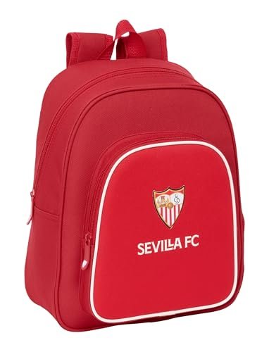 Safta SEVILLA FC plecak dziecięcy, idealny dla dzieci w różnym wieku, wygodny i wszechstronny, jakość i wytrzymałość, 28 x 10 x 34 mm, Czerwone, M, Casual