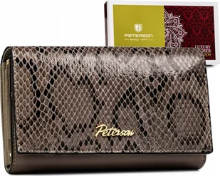 Peterson Stylowy Portfel Damski Ze Wzorem Skóry Węża - Portfele - miniaturka - grafika 1