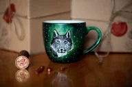 Kubki - Kubek ręcznie malowany - Srebrny Wilk - miniaturka - grafika 1