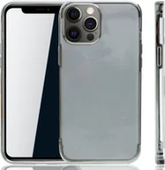Etui i futerały do telefonów - Etui na telefon komórkowy Apple iPhone 12 Pro Max Silver - Clear - TPU Silicone Case Backcover w kolorze Transparent Silver - miniaturka - grafika 1