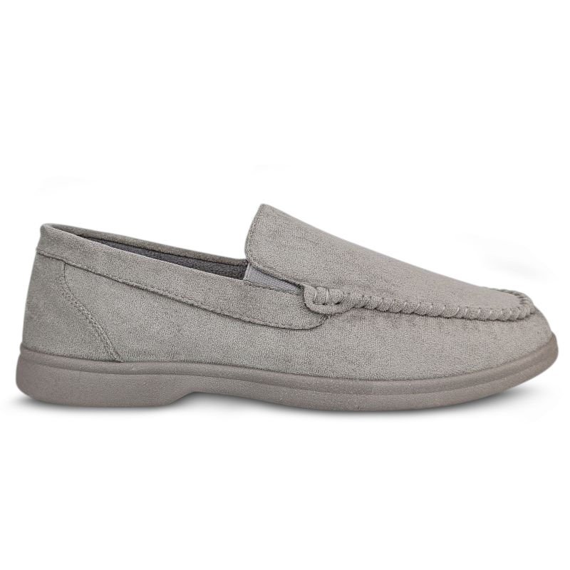 Mokasyny Klasyczne Z Ekologicznej Skóry Zamszowej Antypoślizgowe Wygodne Modne Stylowe Półbuty Wsuwane Męskie Baolis Szare 42