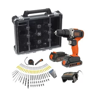 BLACK&DECKER Wiertarko-wkrętarka BCD003D2AMB + Zestaw 100 akcesoriów - Wiertarko-wkrętarki akumulatorowe - miniaturka - grafika 1