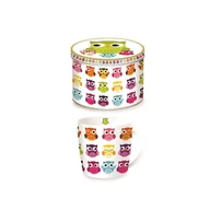 Kubki - Nuova Cer R2S Porcelanowy kubek w blaszanym pudełku 350 ml R2S Happy Life sowy 217 OWLA - miniaturka - grafika 1
