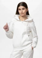 Bluzy damskie - Bluza damska rozpinana z kapturem Pitbull Fiora biała M - miniaturka - grafika 1