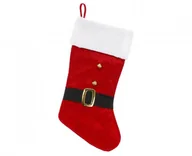 Ozdoby bożonarodzeniowe - Skarpeta świąteczna z dzwoneczkami 51cm - Godan - miniaturka - grafika 1