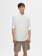 Koszule męskie - camicie uomo selected 16092977 linen tunic bright white - miniaturka - grafika 1