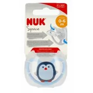 Smoczki uspokajające - Nuk Smoczek uspokajający silikonowy 0-6m Space Pingwin 10730331 - miniaturka - grafika 1