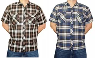 Koszule męskie - Koszula Męska W Kratę Krótki Rękaw Rozmiar 3xl - miniaturka - grafika 1