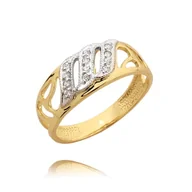 Pierścionki - Złoty pierścionek Au 585 z cyrkoniami N 0162 - miniaturka - grafika 1