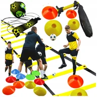 Piłka nożna - 13w1 PIŁKARSKI DRABINKA KOORDYNACYJNA PACHOŁKI TRENAŻER TRENER PODAŃ ZESTAW - miniaturka - grafika 1