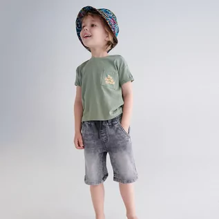 Spodnie i spodenki dla chłopców - Reserved Jeansowe szorty z efektem sprania - Jasny szary - grafika 1