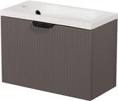 Szafki łazienkowe - Szafka łazienkowa wisząca z umywalką szary mat 50 cm Fresco Gante - miniaturka - grafika 1