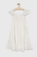 Sukienki i spódniczki dla dziewczynek - GAP sukienka dziecięca kolor biały midi rozkloszowana - Gap - miniaturka - grafika 1