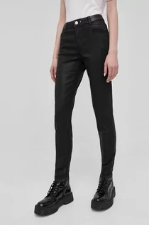 Spodnie damskie - Morgan spodnie damskie kolor czarny dopasowane medium waist - grafika 1