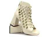 Botki damskie - Wiosenne botki damskie (rzymianki, gladiatorki) - Carinii B9434, beżowe - miniaturka - grafika 1