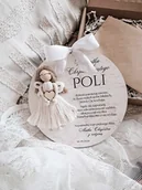 Pamiątka Chrztu Świętego - ANIOŁEK PAMIĄTKA CHRZTU ŚWIĘTEGO kartka tabliczka z modlitwą prezent - miniaturka - grafika 1