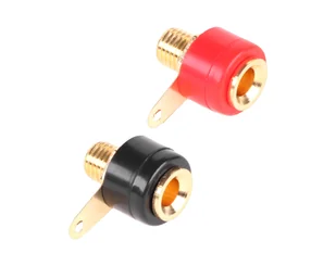 Gniazdo bananowe montażowe złocone plastikowe (czarne/czerwone) Cabletech - Kable - miniaturka - grafika 1