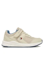 Buty dla chłopców - Tommy Hilfiger Sneakersy T3X9-34378-1697 M Beżowy - miniaturka - grafika 1