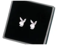 Kolczyki - Kolczyki Srebrne Playboy Króliczek Sztyft 925 12Mm - miniaturka - grafika 1