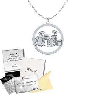 Naszyjnik Srebrny Perkusja Srebro 925 Prezent Biżuteria GRAWER GRATIS - Naszyjniki - miniaturka - grafika 1