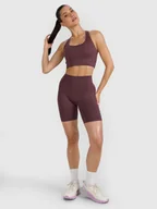 Spodenki damskie - 4F Legginsy kolarki treningowe bezszwowe damskie - brązowe M/L - miniaturka - grafika 1
