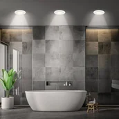 Oprawy, klosze i abażury - Briloner Oprawa wpuszczana LED Klira, biała, Ø 9 cm, IP44, zestaw 3 sztuk - miniaturka - grafika 1