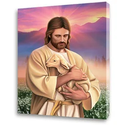 Obraz religijny na płótnie Jezus Dobry Pasterz - Ikony i obrazy sakralne Obraz religijny na płótnie Jezus Dobry Pasterz - Ikony i obrazy sakralne - miniaturka - grafika 1