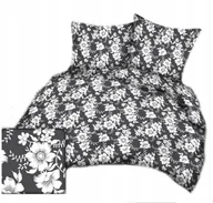 Pościel - pościel bawełna lux 160x220 + 2 poszewka B 343 kwiaty białe na szarym - miniaturka - grafika 1