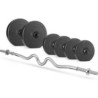 Hantle i ciężarki - Zestaw: Gryf mocno łamany 120cm 28mm + 40kg Gymtek - miniaturka - grafika 1