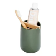 Kubki na szczoteczki do zębów - Zielony ceramiczny kubek na szczoteczki iDesign Eco Vanity - miniaturka - grafika 1